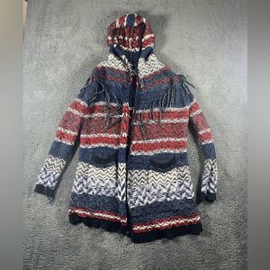 Jessica Simpson Womens Cardigan Sweater Open Size Small Colorful Chunky Knit